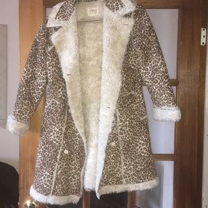 Kids fur leopard jackets